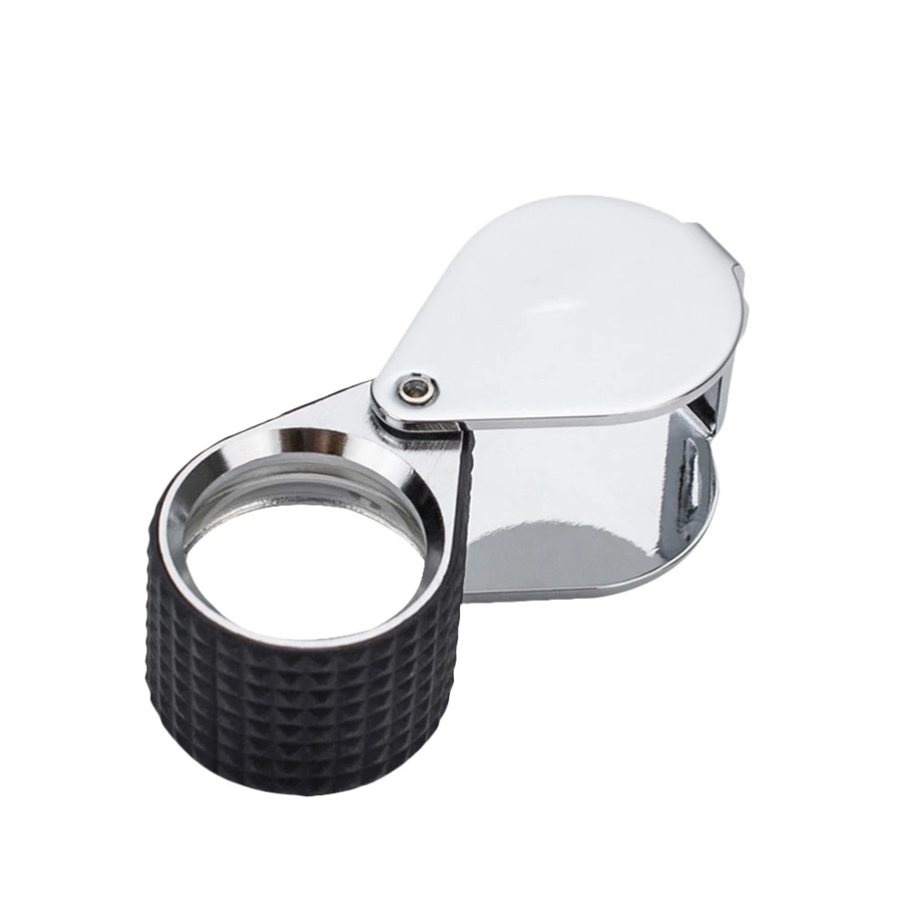 Portable Jewelry Magnifier Metal Case Magnifying Glass Diamond Jewelry Testing Magnifier (Leather + Metal)