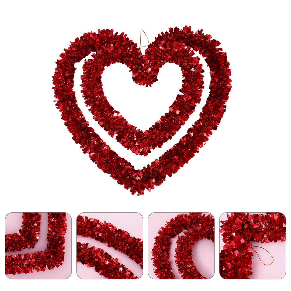 2Pcs Valentine's Day Wedding Heart Shaped Garland Marriage Room Scene Layout