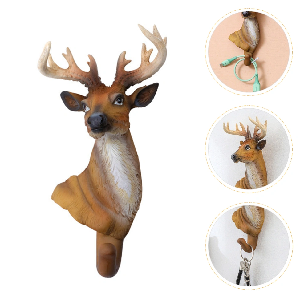 Creative Deer Head Rustic Hook Deer Head Wall Hook Deer Head Wall Hanger for Home