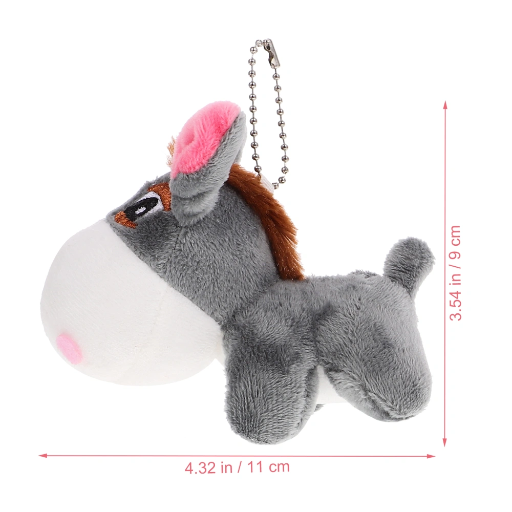 2pcs Plush Donkey Ornament Stuffed Donkey Pendant Plush Key Chain Backpack Hanging Donkey