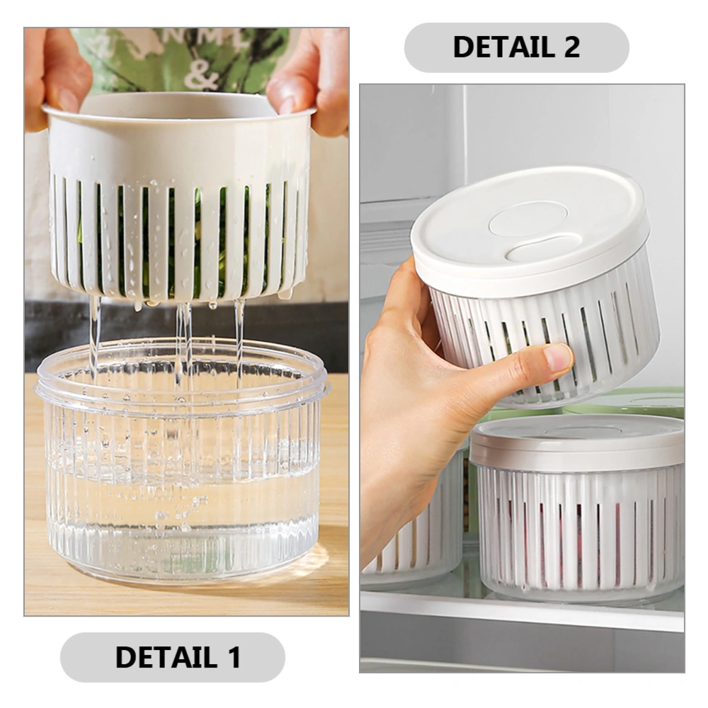 3pcs Vegetable Storage Containers Kitchen Food Container Garlic Keeper Drain Fresh Container