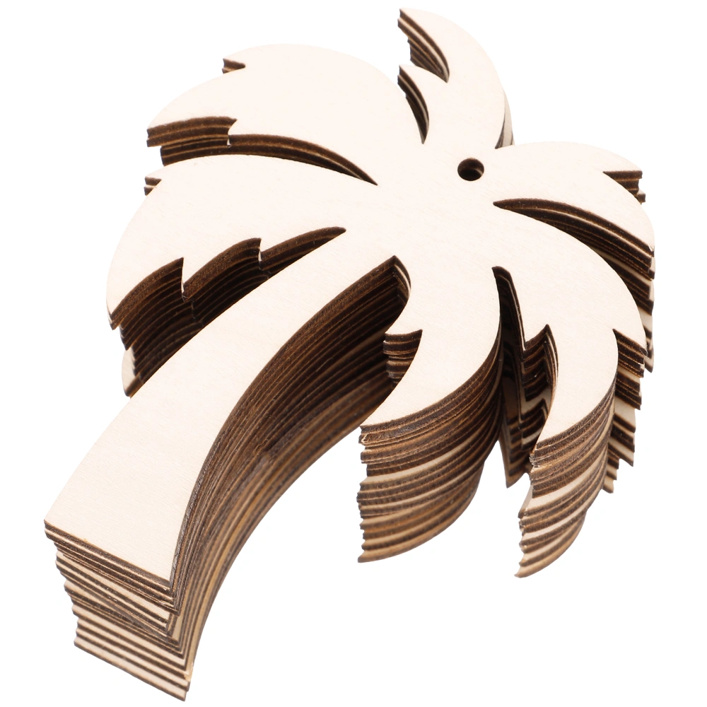 20pcs Wooden Palm Tree Pieces Diy Handmade Crafts Diy Wood Slices Palm Tree Wood Cutouts