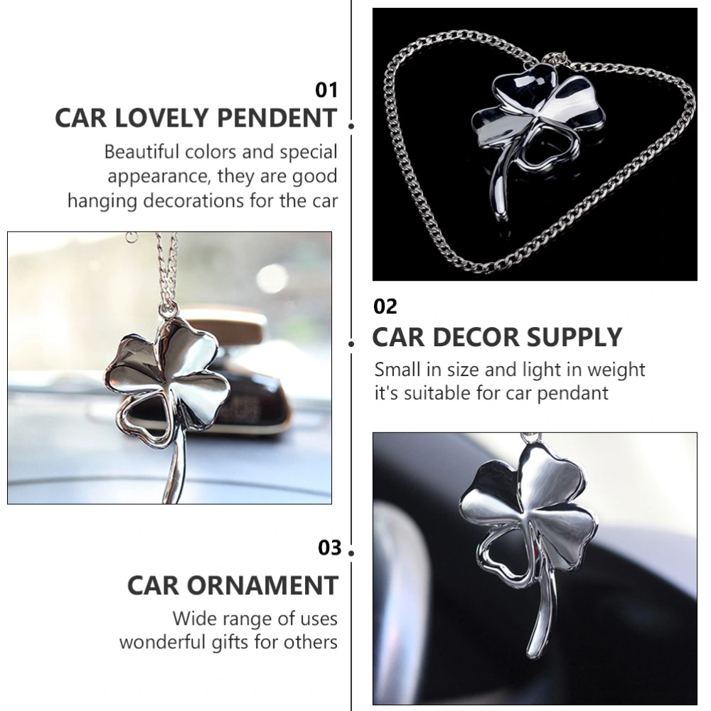 2pcs Car Ornament Lovely Four Leaf Clover Car Hanging Pendent Car Decor Supply