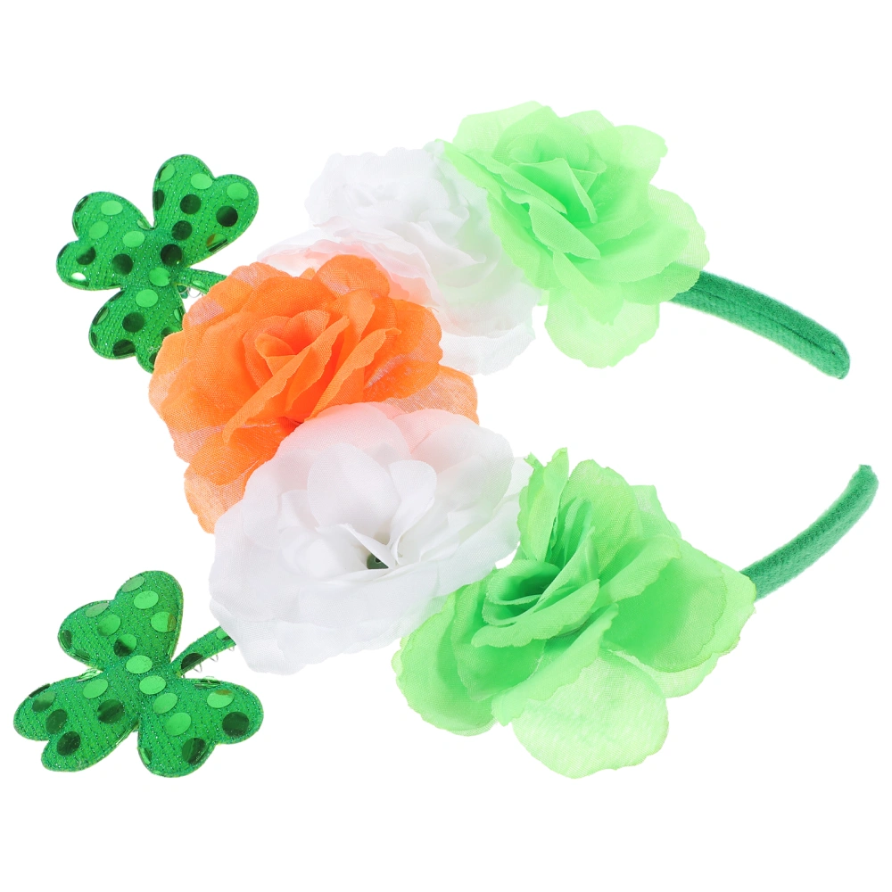 St Patrick's Day Headbands Shamrock Rose Head Decors Saint Patrick's Day Headdresses