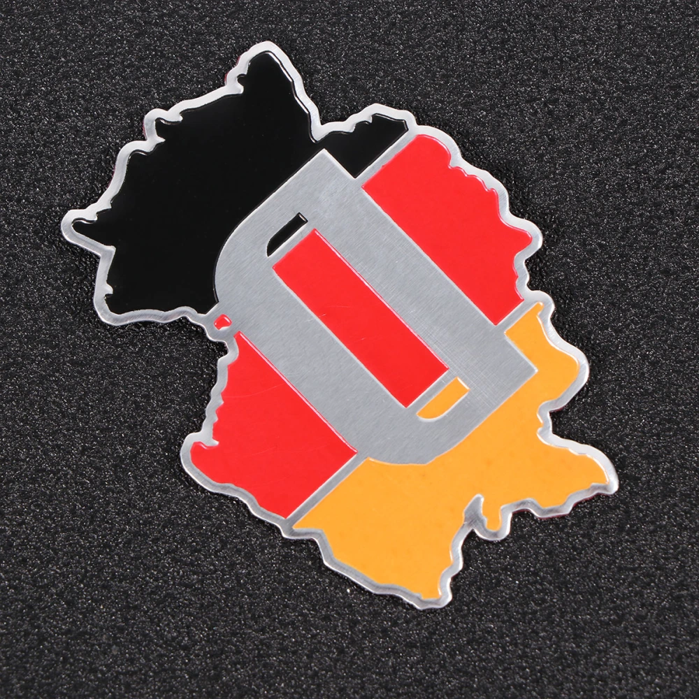 3pcs Germany Flag Map Shape Car Sticker Emblem Badge Sticker Auto Decal Decoration