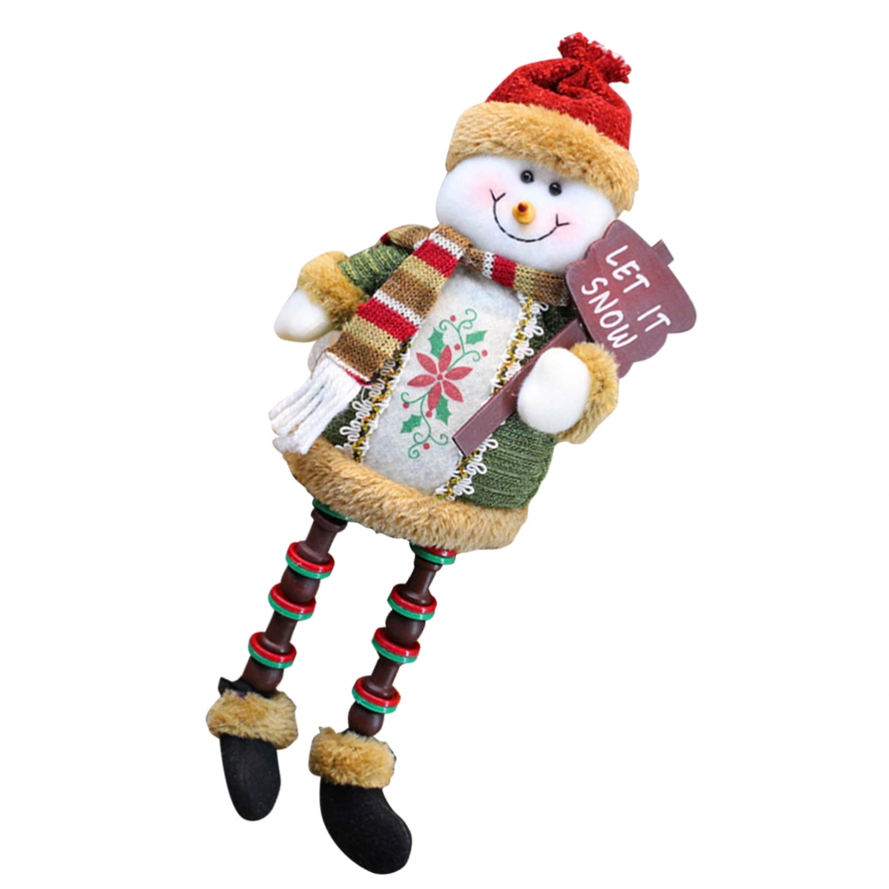 Christmas Themed Tabletop Ornaments Cartoon Sitting Doll Decoration for Home Office Holiday Party (Snowman)