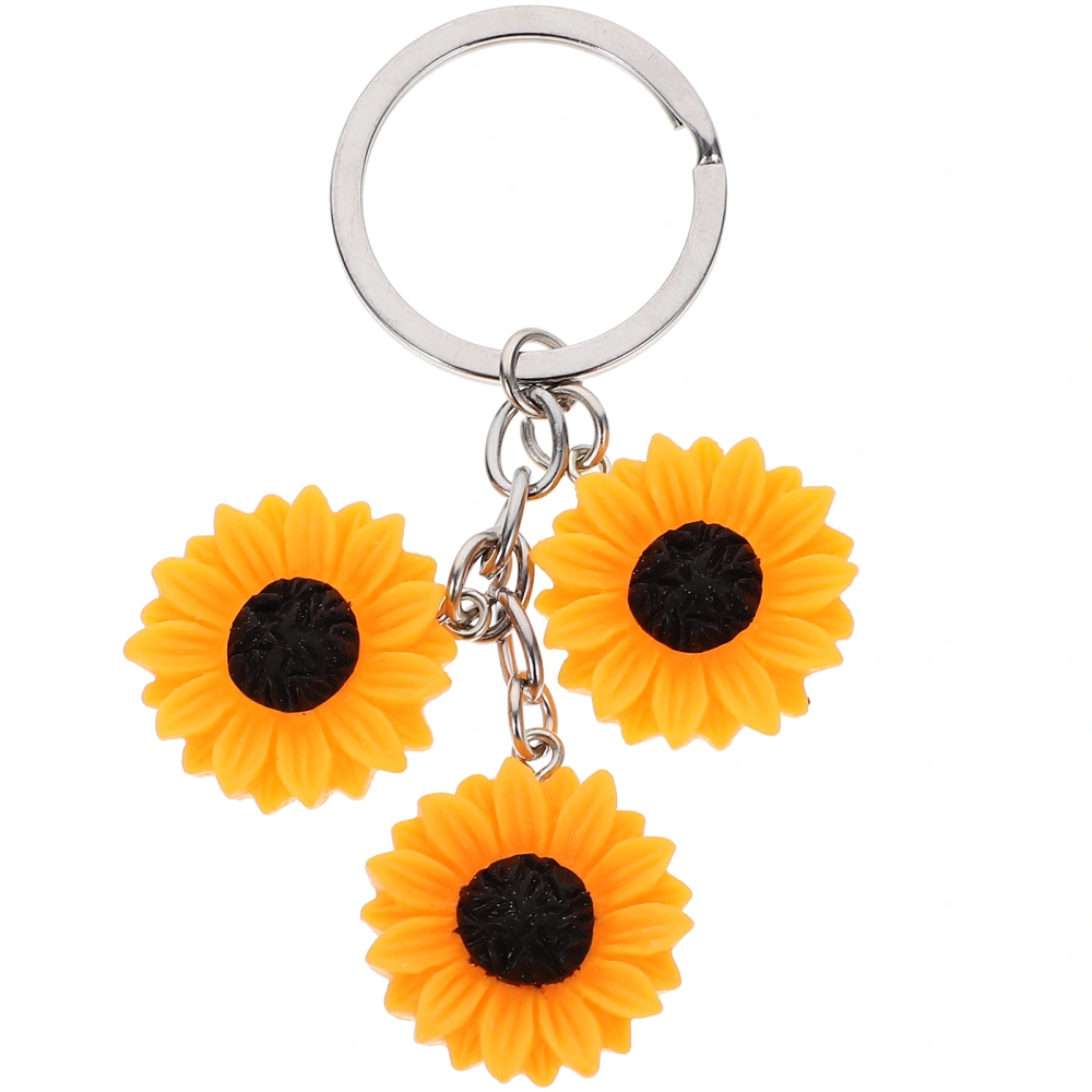 Flower Key Chain Metal Key Ring Backpack Keychain Purse Pendant Hanging Decor