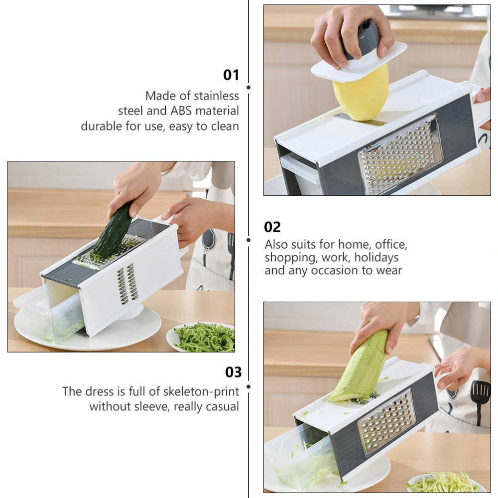 1pc 5-in-1 Multifunctional Vegetable Grater Potato Grater Slicer Assorted Color