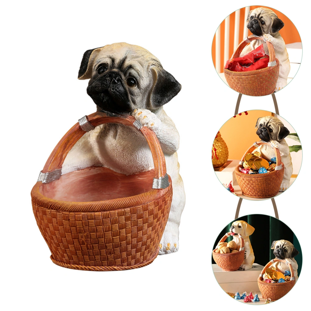 Dog Figurines Storage Basket Adorable Storage Basket Container Desktop Decoration