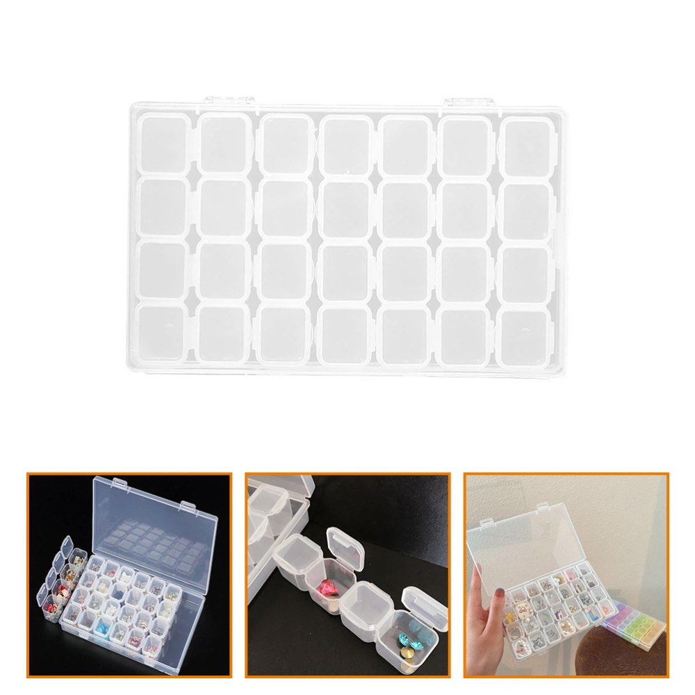 Transparent Multi-grids Storage Case Beads Jewelry Storage Container Household Hardware Storage Box