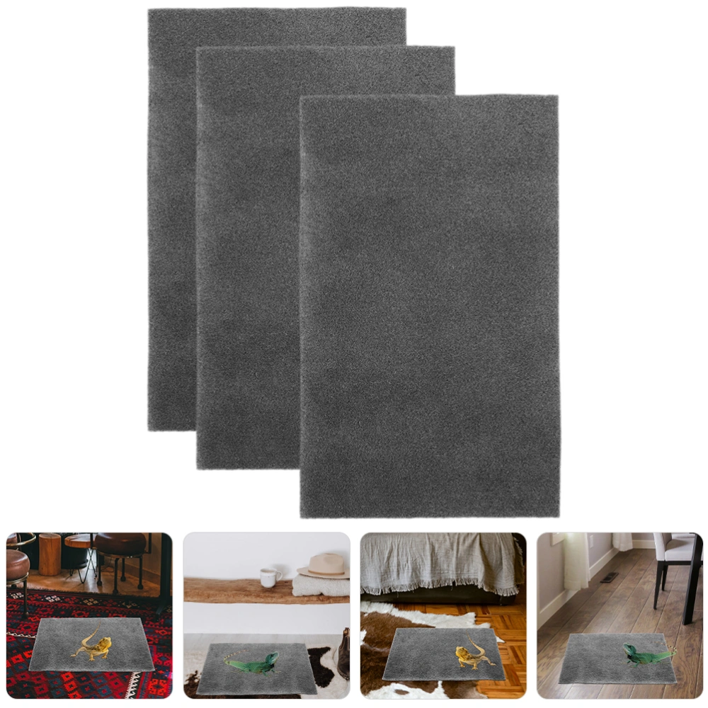 3pcs Reptile Carpets Polyester Reptile Tank Mat Pet Cage Substrate Liners