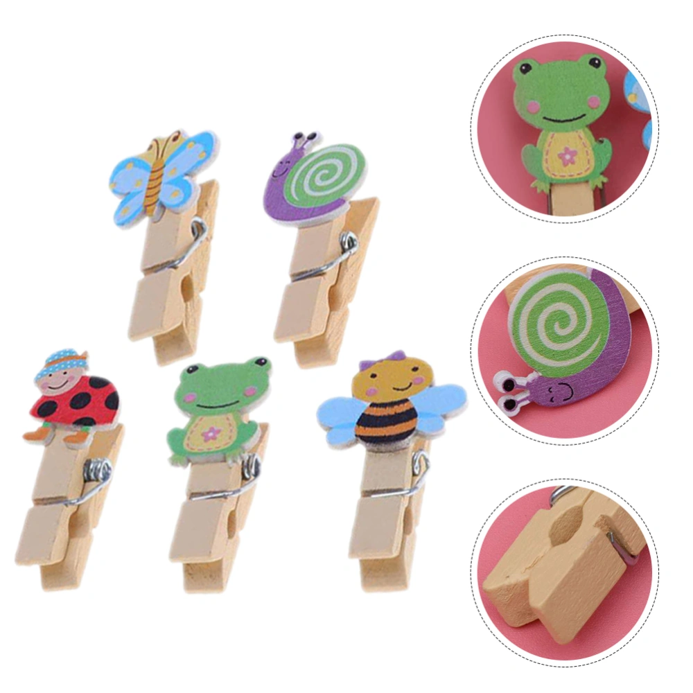 3 Sets of Cartoon Photo Clips Adorable Picture Clamps Decorative Photo Clamps with Rope