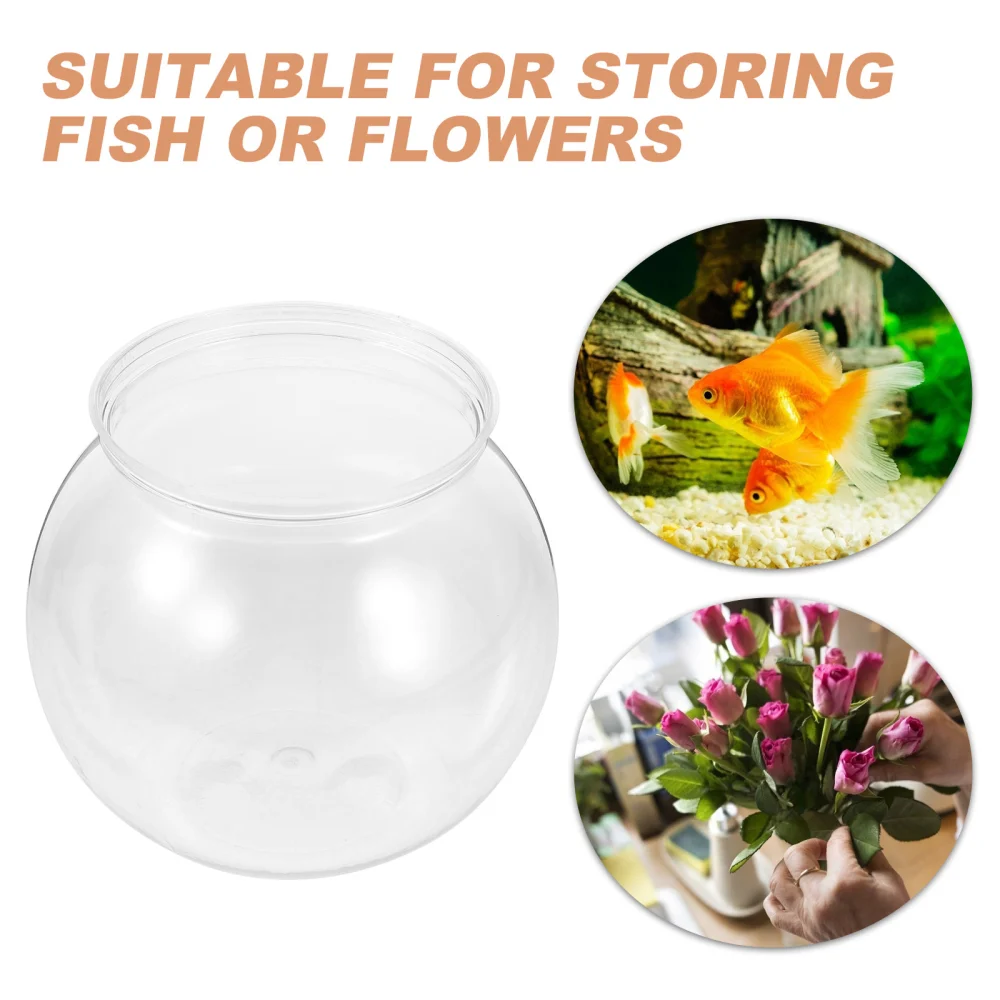 Plastic Fish Bowl Heavy Duty Plastic Storage Bowl for Candy Party Favor Reusable Aquarium