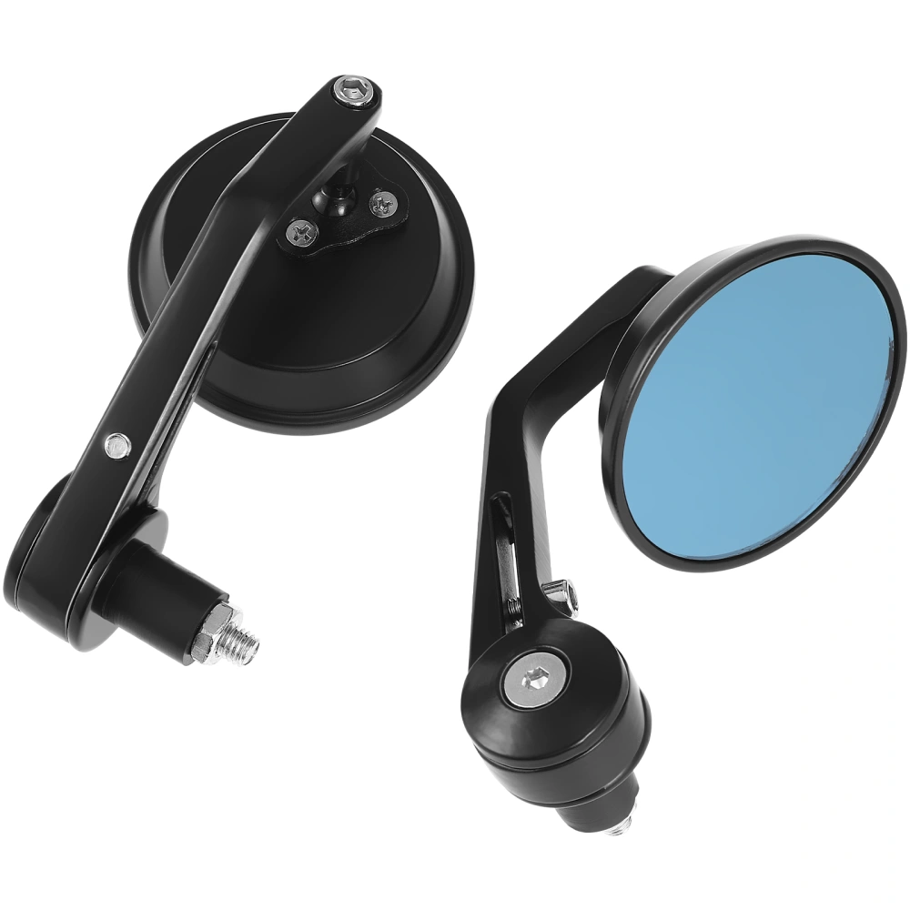 1 Pair Motorcycle Handlebar Mirrors Round Rearview Mirrors Bar End Mirrors Reflector