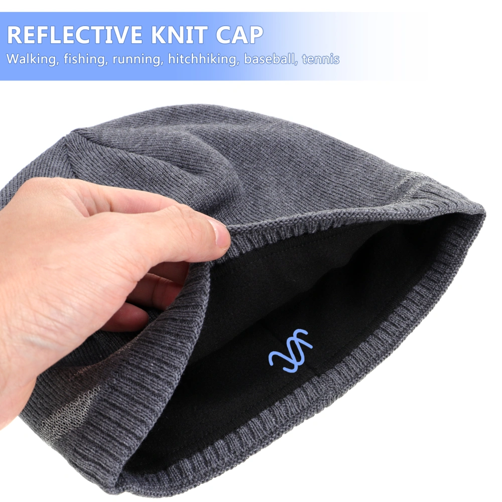 Stylish Reflective Knitting Hat Practical Outdoor Warm Hat Portable Sports