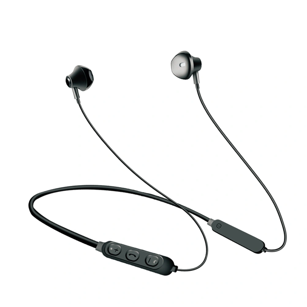 1Pc 5.0 Neck Hanging Headphones Sound Wireless Headphones for Outdoor Sports (Black)