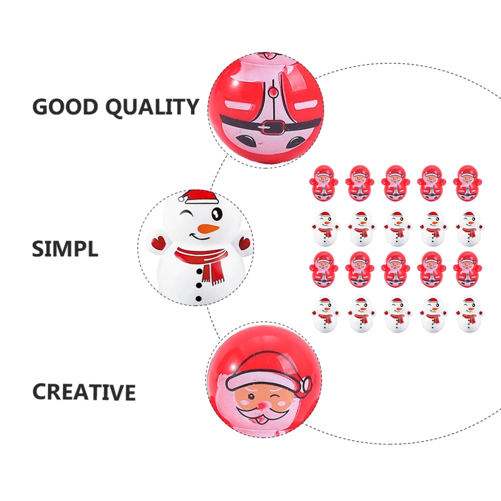 60Pcs Plastic Santa Clause and Snowman Shaped Tumbler Toys Educational Playthings