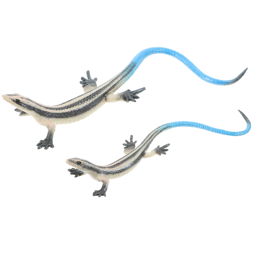 2Pcs Artificial Reptile Lizards Plastic Simulation Lizard Educational Lizards Figurine