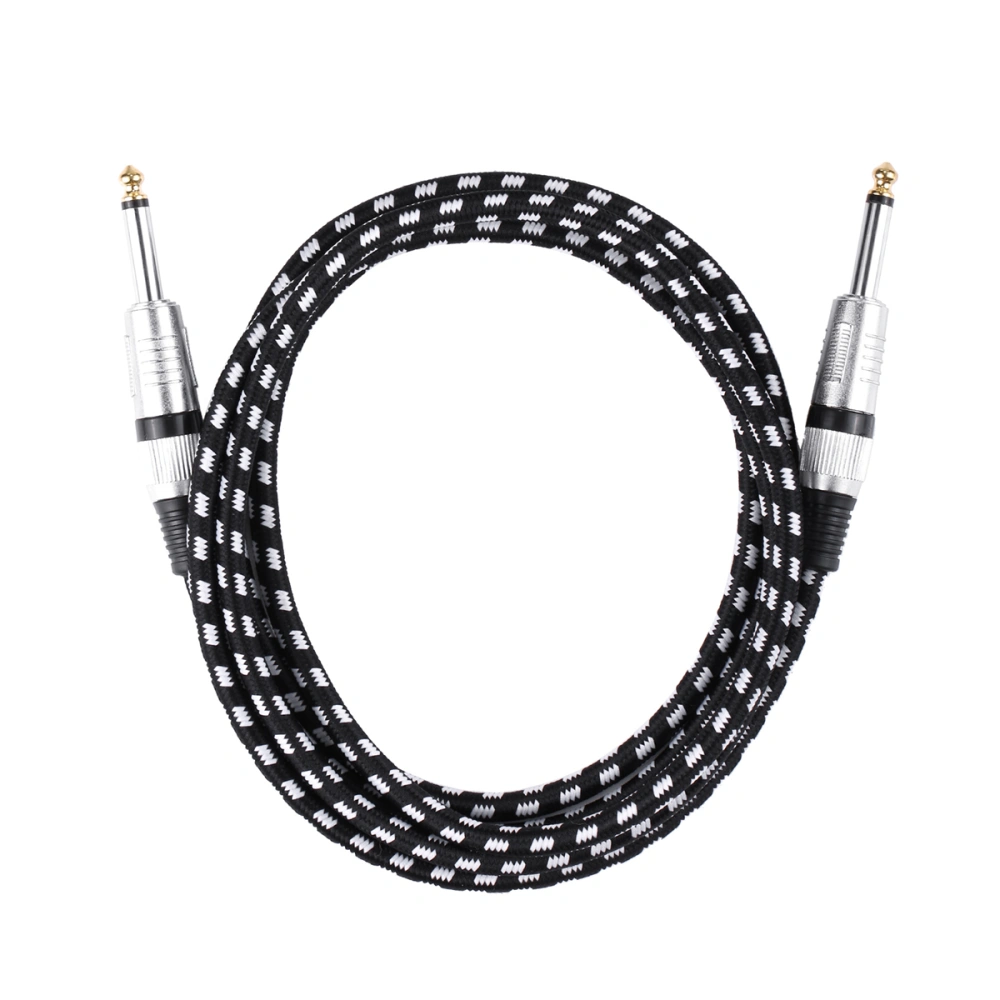 Guitar Instrument Cable Professional Noiseless Cable for Guitar Bass Keyboard with Straight Plugs (Black&White 6M)