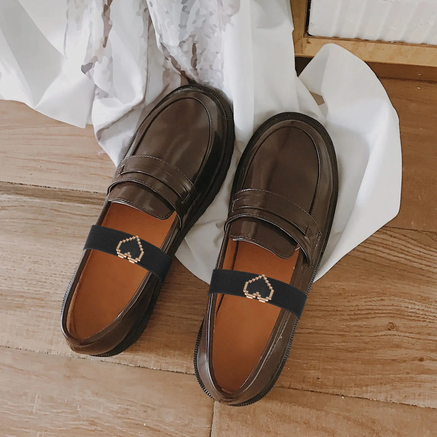 1 Pair Decorative Heel Shoe Straps Flat Shoe Straps Elastic Heel Strap Anti Loose Shoe Strap for Girl