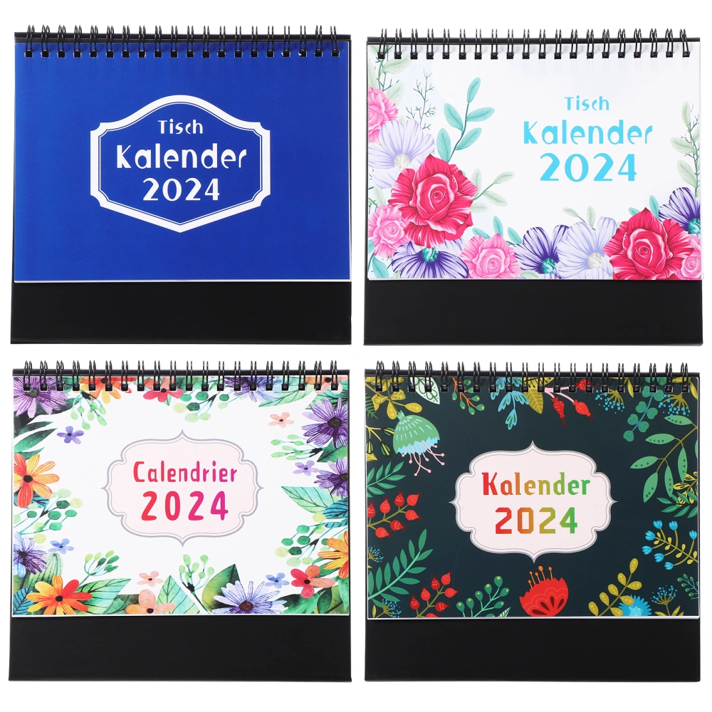 4 Pcs Desk Calendars German 2024 Desktop Calendar Schedule Planner Decorative Office Calendar