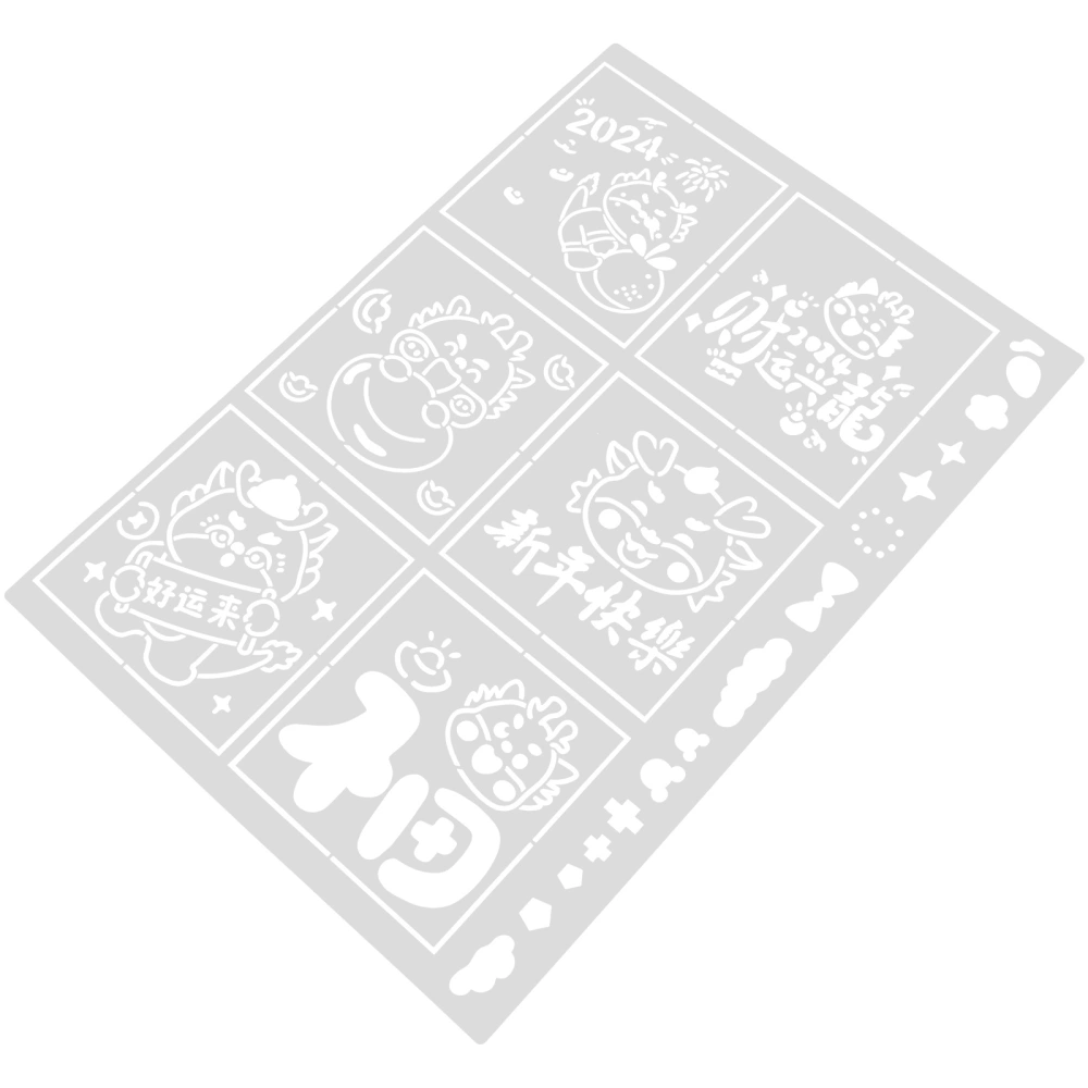 New Year Painting Stencil Template Drawing Mold Reusable Crafts Template for Diy