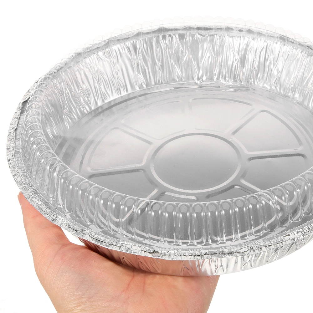 10pcs Round Aluminum Foil Pans Foil Baking Pans with Lid for Baking Cooking Reheating(9 Inches)