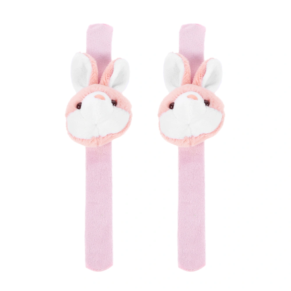 2pcs Cartoon Slap Bracelet Stuffed Animal Slap Band Plush Bunny Slap Bracelet Party Supply