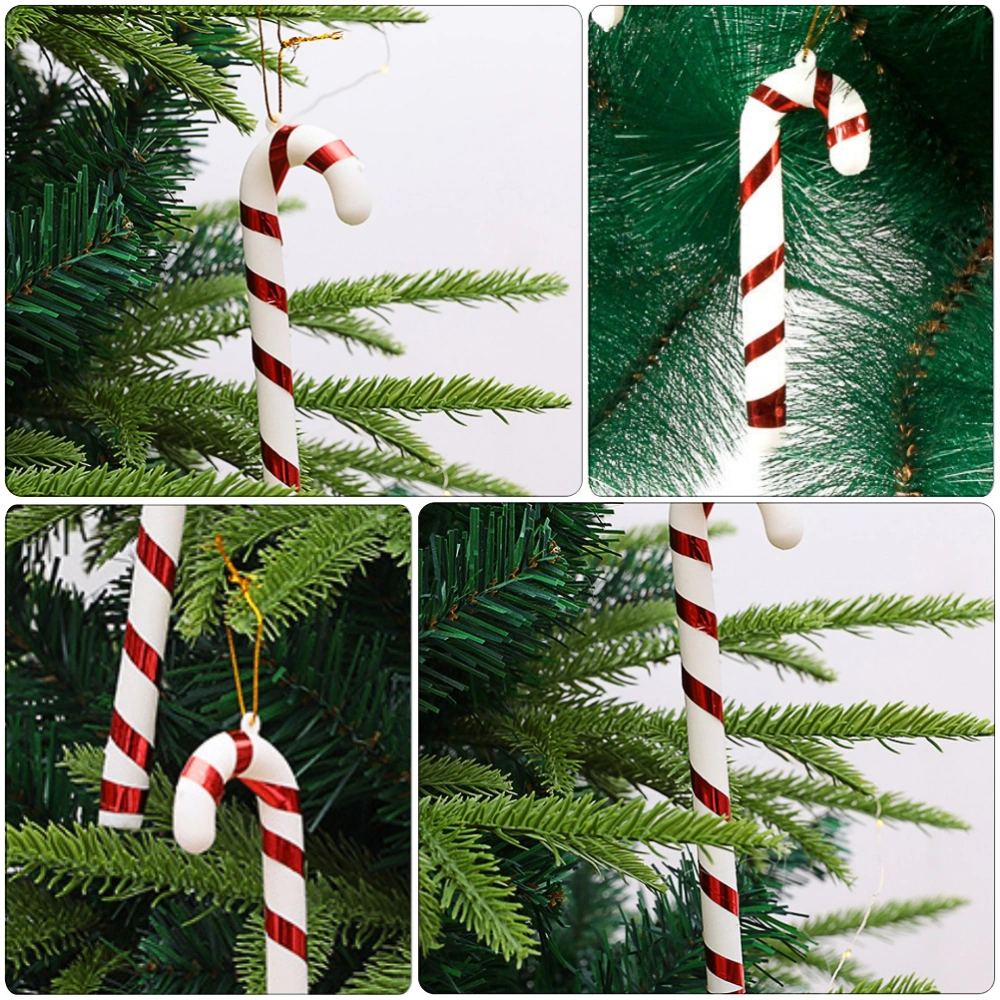 1 Set 12 Pcs Christmas Tree Pendants Candy Cane Decors Photo Props (Red White)