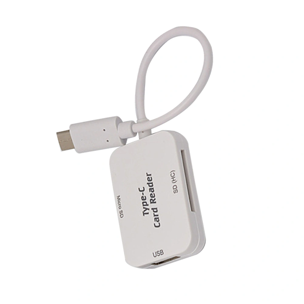 3 In 1 USB Type-C USB Reader Universal TF SD Memory OTG Reader for Phone and Laptop (White)