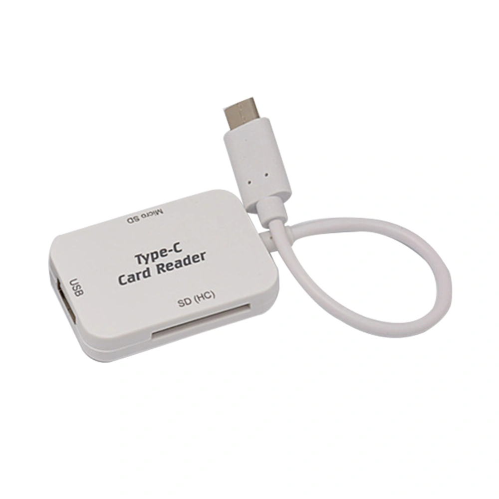 3 In 1 USB Type-C USB Reader Universal TF SD Memory OTG Reader for Phone and Laptop (White)