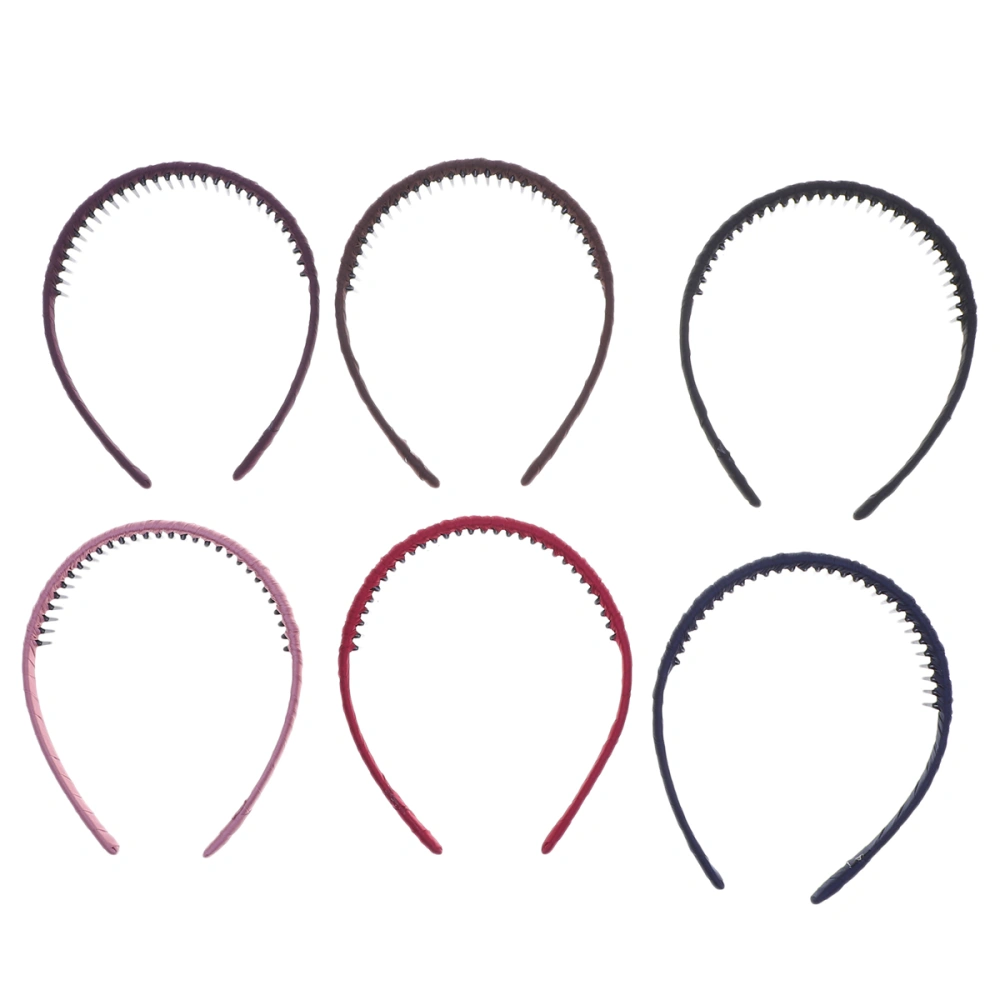 6pcs Women New Satin Hair Hairband Headband Hair Accessories (Purple/Blue/Black/Pink/Wine Red/Coffee Color)