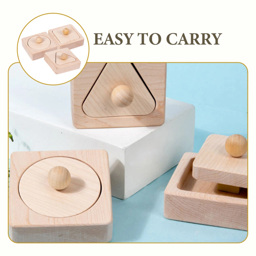 1 Set of Wooden Shape Matching Toys Geometrical Sorting Blocks Toy Toddler Educational Toys