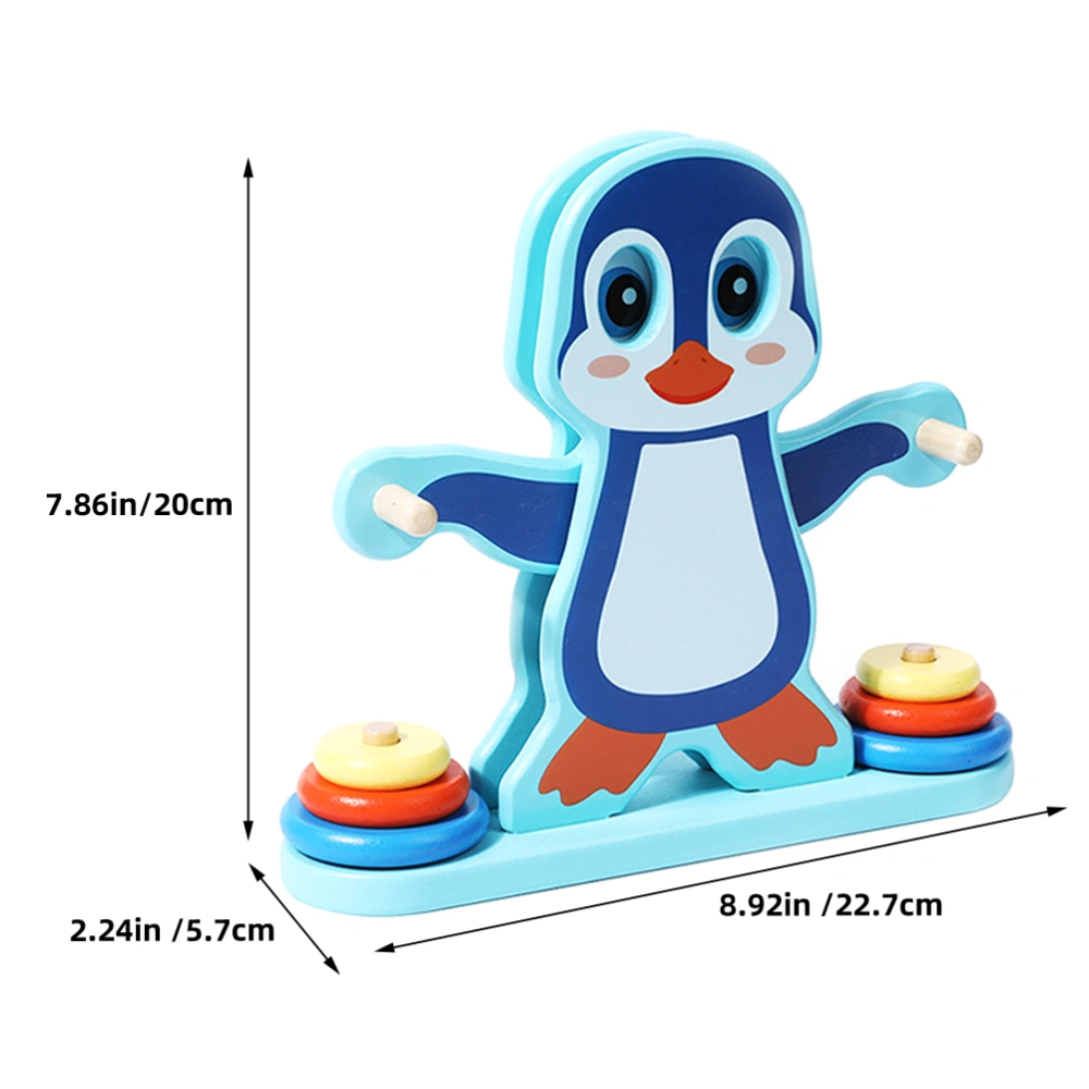 1 Set Wooden Balance Toy Kids Early Educational Penguin Balance Scales Play Toy