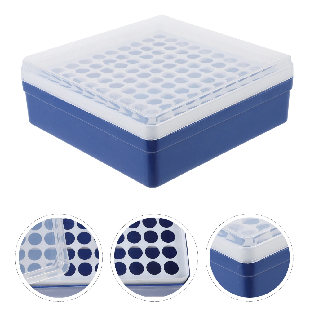 Test Tubes Holder Sampling Tube Storage Box Reusable Testing Tube Organizer Laboratory Test Tube Case(100 Holes)