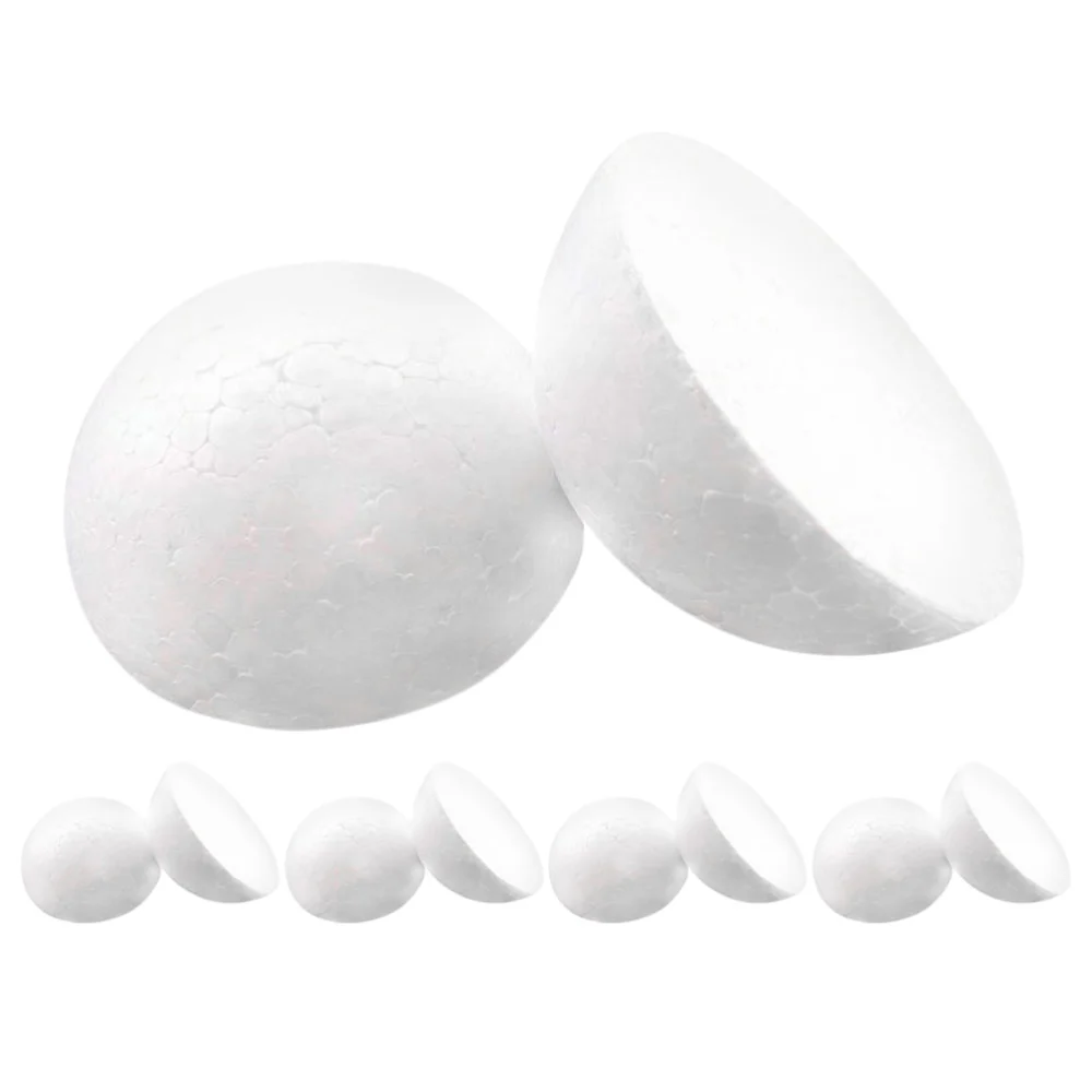 10Pcs Foam Hemisphere for Crafts Semicircular Foam Balls DIY Crafts Foam Half Balls Unpainted Foams