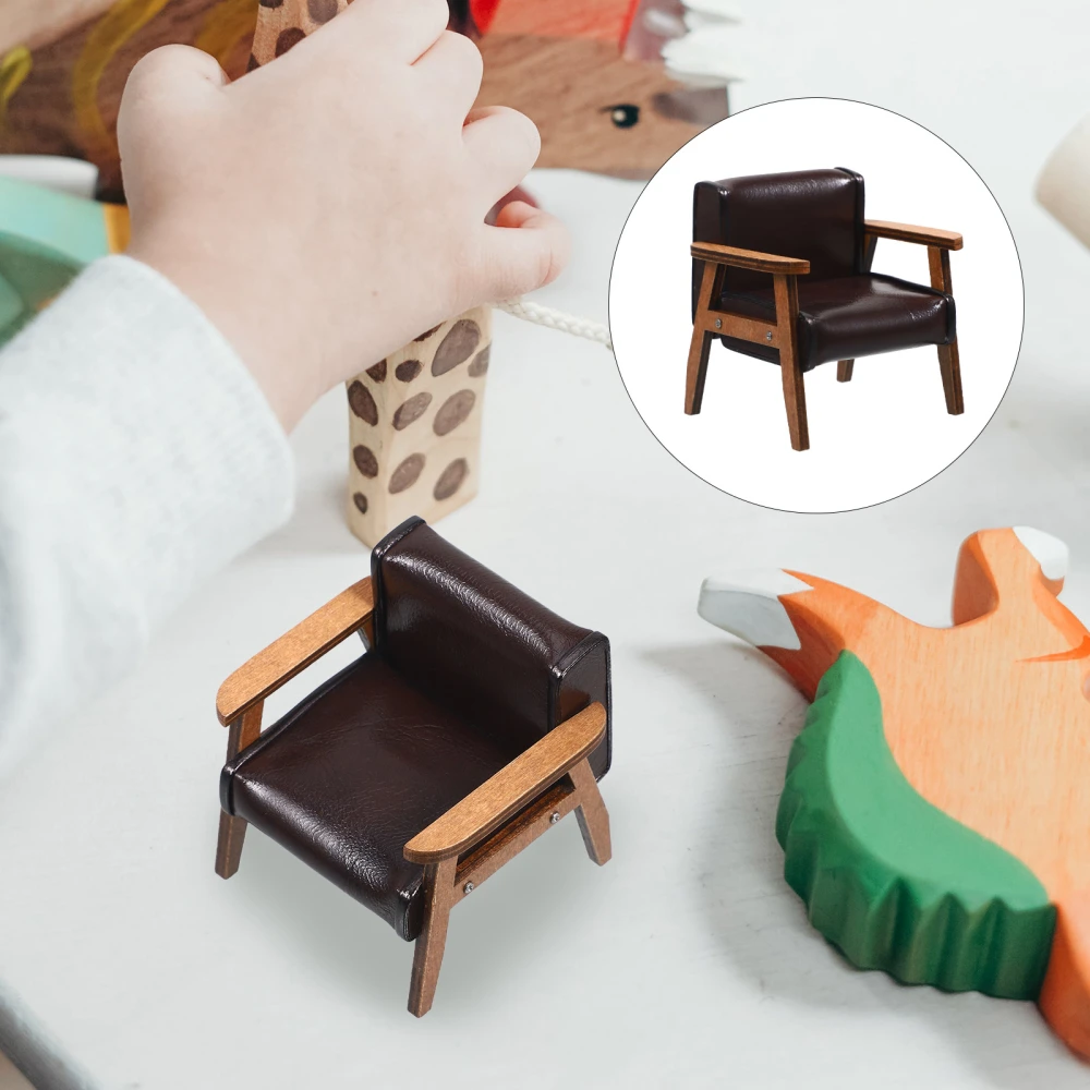 Mini Furniture Tiny Sofa Armchair Wooden Armchair Doll House Furniture Prop