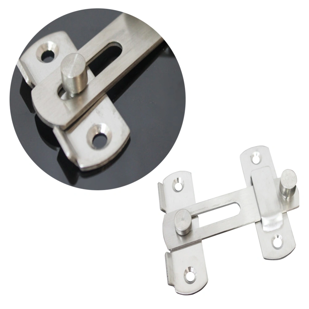 Stainless Steel Door Latch Gate Latches Bar Latch Safety Door Lock Size S (Silver)