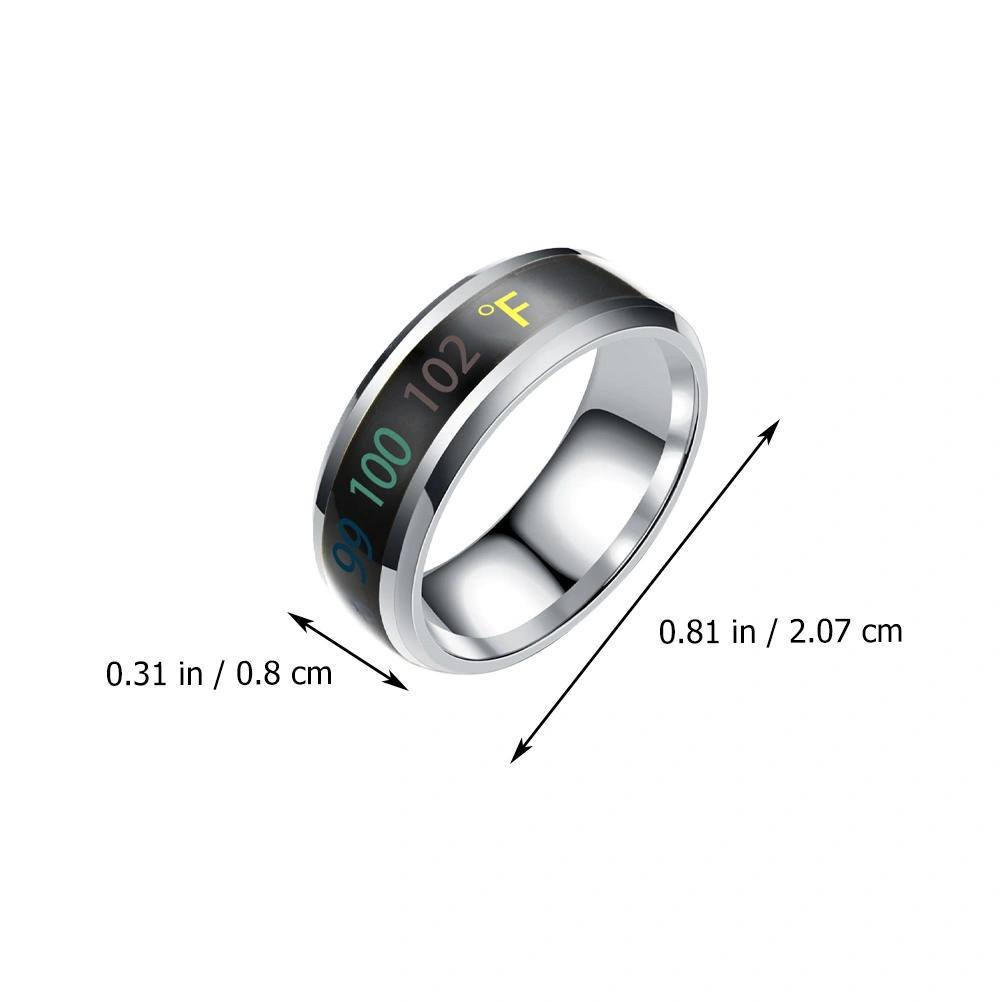 1Pc Fashion Ring Jewelry Intelligent Temperature Display Couple Ring (No.11)