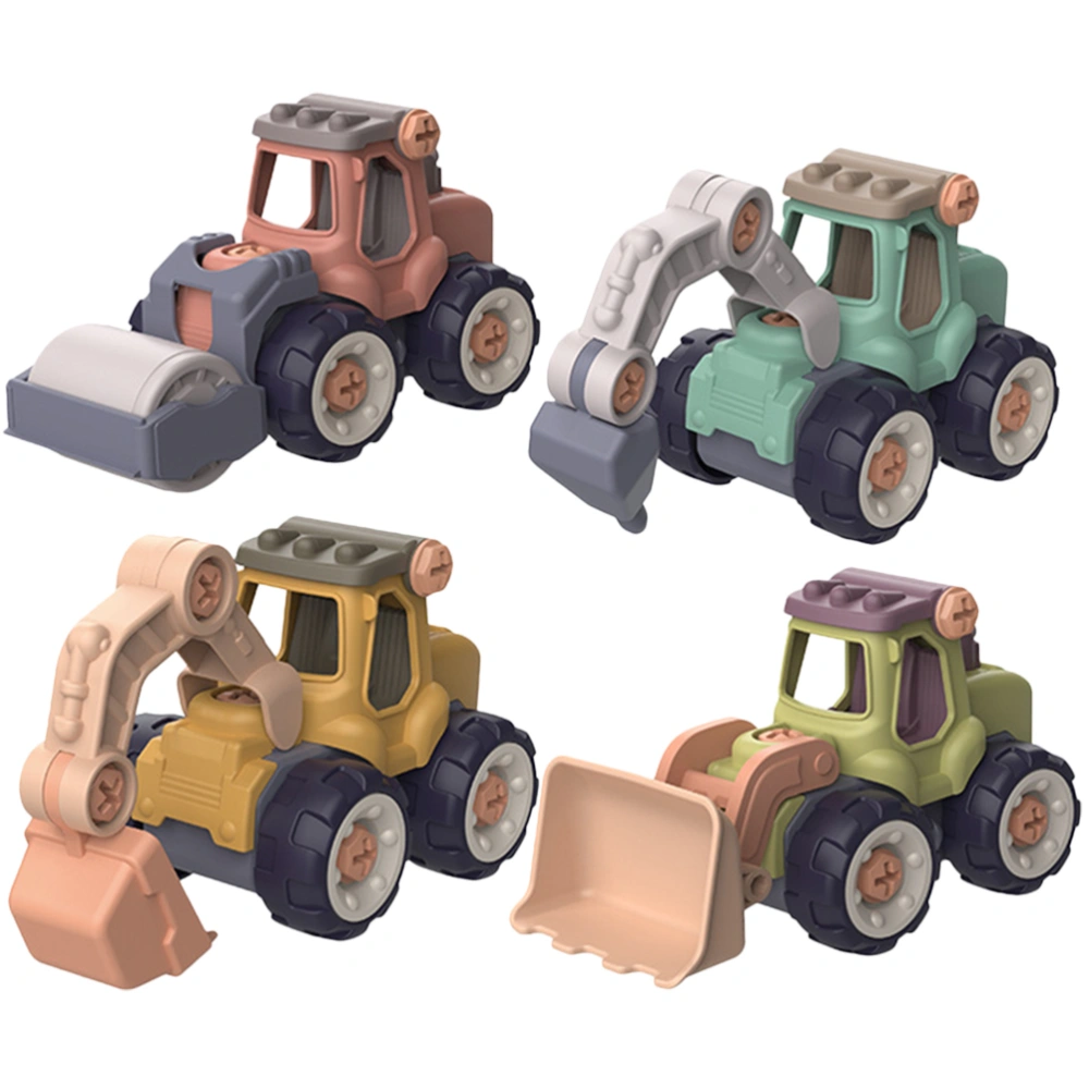 4Pcs DIY Play Assembly Vehicles Construction Vehicle Set Children Desktop Adornment