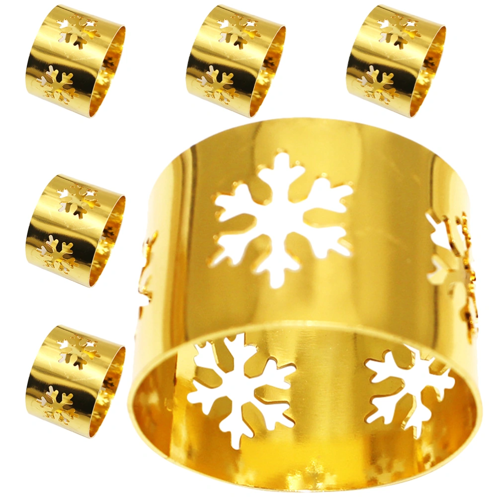 6pcs Christmas Napkin Rings Napkin Rings Holders Hollow Napkins Rings Dining Table Decoration