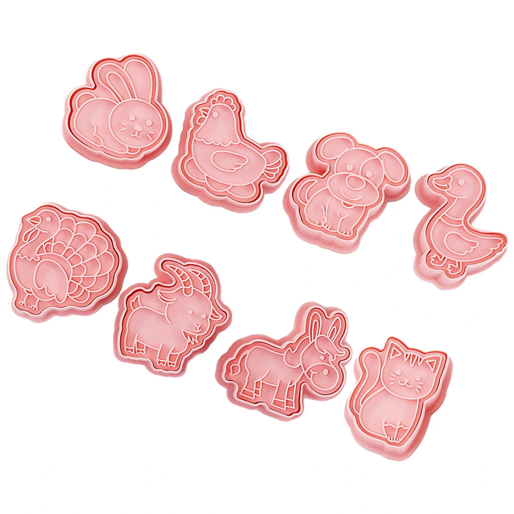1 Set of Animal Shaped Cookie Mold Plastic Baking Molds Reusable Cookie Stamps Biscuit Cutters