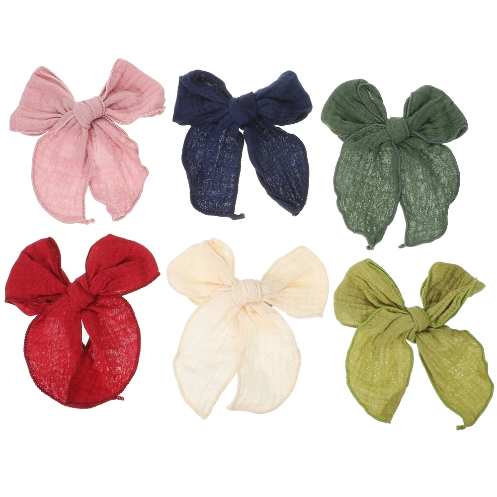 6 pcs Large Bow Hair Clips Cute Hair Clips Decorative Hair Bow Little Girl Hair Clips