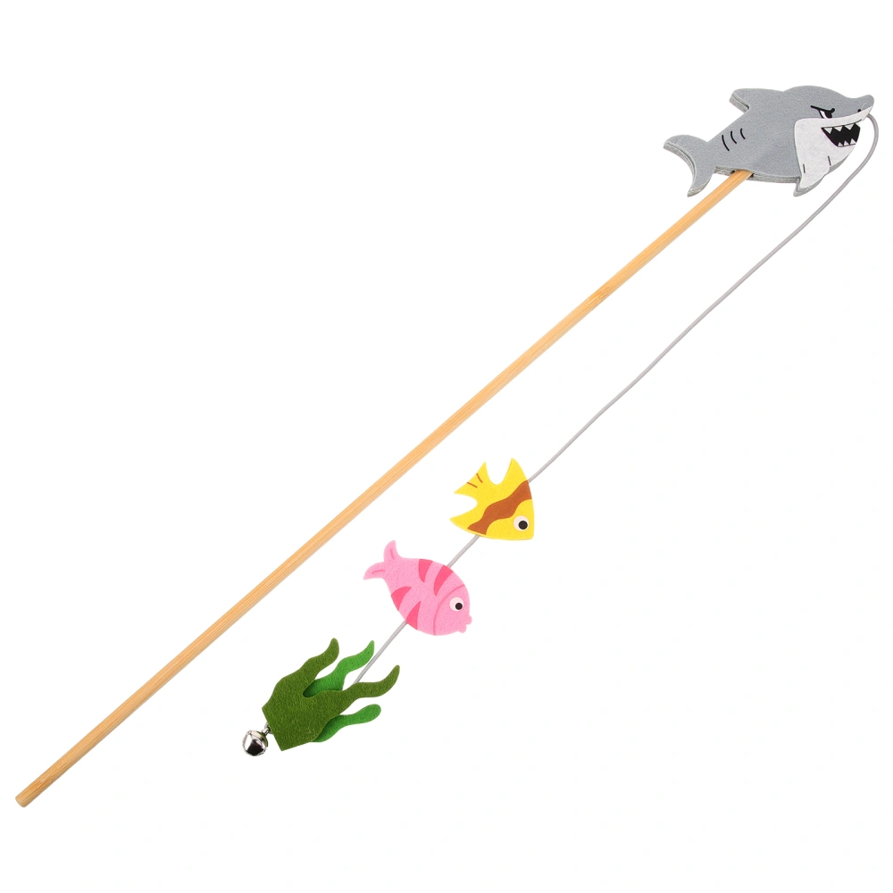 Cat Teaser Wand Novelty Fishing Rod Design Cat Teaser Toy Cat Teaser Stick Cat Toy Interactive Wand Toy