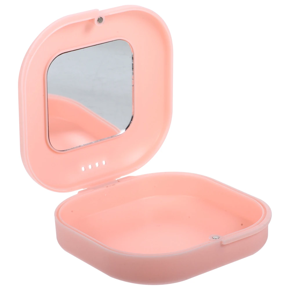 Portable Denture Case Pocket Retainer Box Adorable Retainer Case Small Retainer Box with Mirror