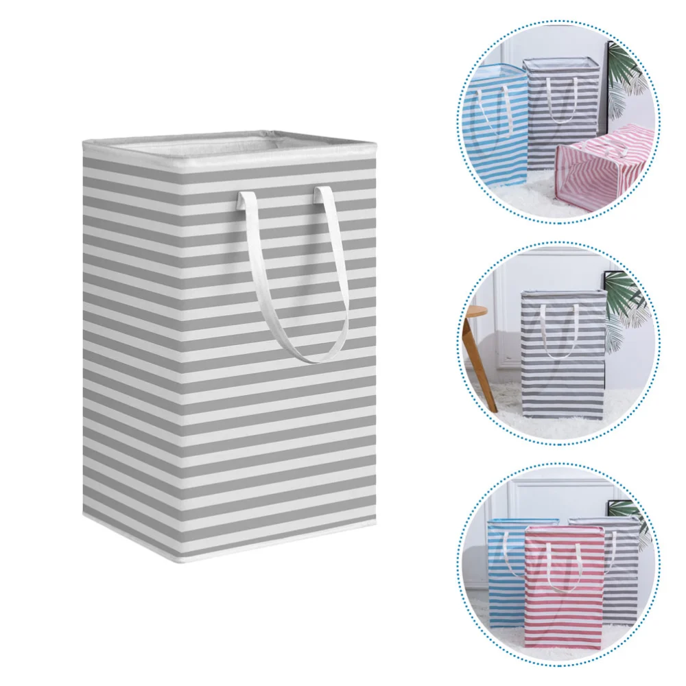 Laundry Hamper Collapsible Toy Storage Basket Home Stripe Laundry Basket