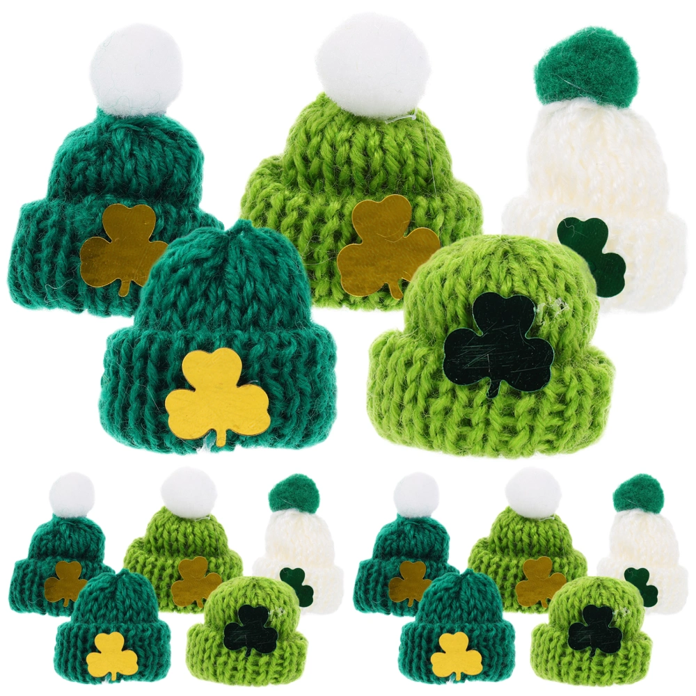 25pcs Miniature Knitted Hats Saint Patrick Knitting Hats Diy Accessories for Saint Patrick Day