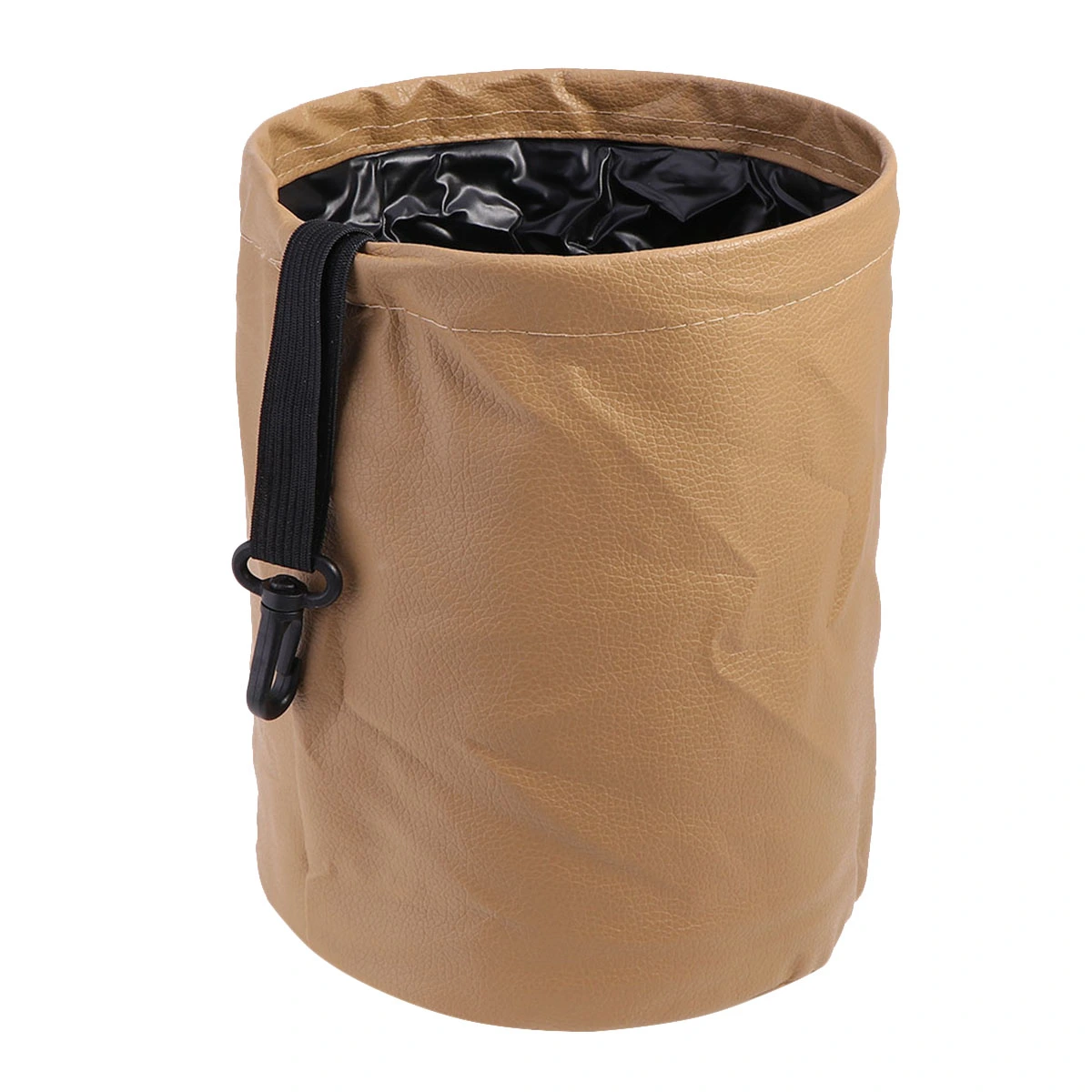1PC Car Garbage Bag Seat Back Storage Bag Eco-Friendly Washable Waterproof Trash Bin Debris Storage Bag (Beige)
