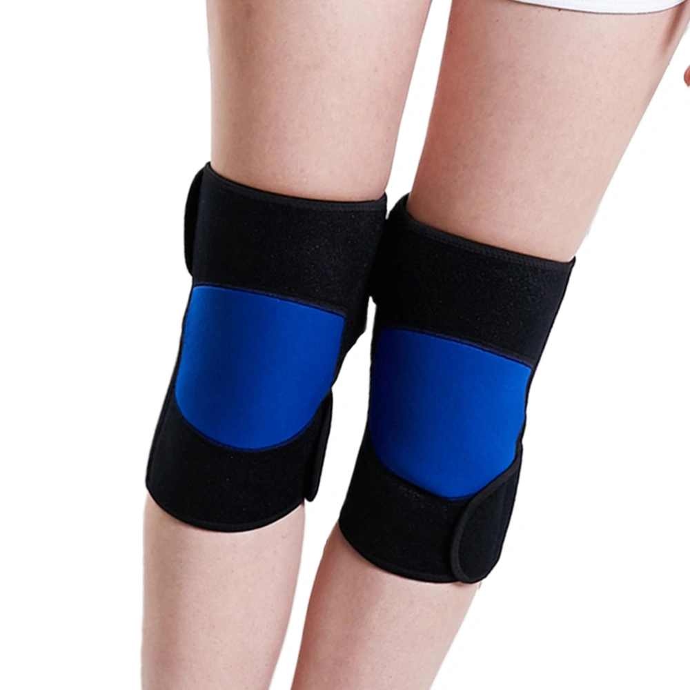 1 Pair Tourmaline Self-Heating Kneepad Knee Support Thicken Magenet Warm Knee Pads Magnetic Therapy Knee Massager for Winter (Black and Blue)