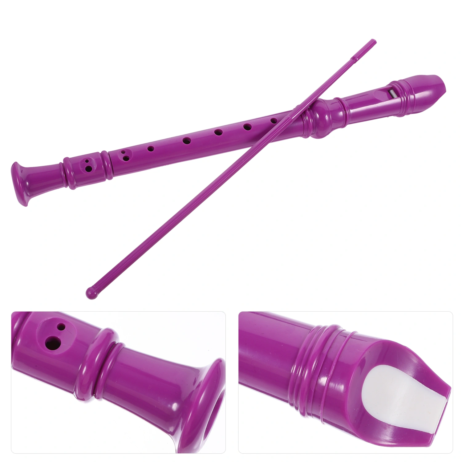 1 Set Soprano Recorder 8 Hole Recorder Flute Instrument with Cleaning Rod for Beginners Teens